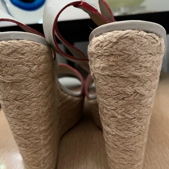 EUC Pour La Victoire Jaclyn Espadrille High Platform Wedge Leather (8) Brazilian - Picture 5 of 7